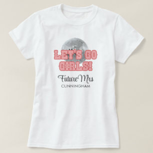 Junggesellinnen-Abschiedsparty-Retro-Disco-70er-Br T-Shirt
