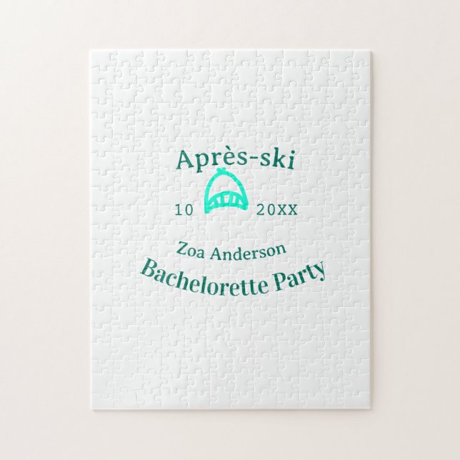 Junggesellinnen-Abschiedsparty Türkis-Hut Name Da Puzzle (Vertikal)