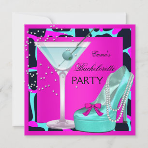 Junggesellinnen-Abschiedsparty Wild Hot Pink Türki Einladung