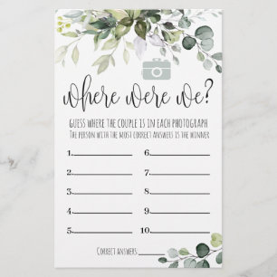 Junggesellinnen-Abschiedsspiel Wo waren wir Karte