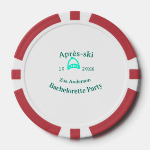Junggesellinnen-Abschiedstour turquoise Hut Name D Pokerchips
