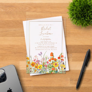 Junggesellinnen-Lunch Boho Wilde Blumen Brautparty Acryleinladungen