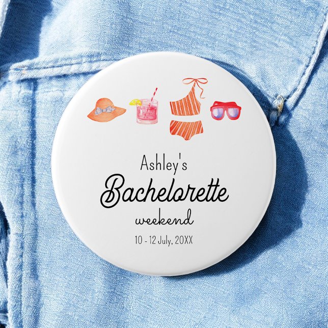 Junggesellinnen-Strand-Bikini-Wochenende  Button (Von Creator hochgeladen)