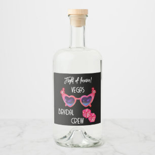 Junggesellinnen-Wochenende Vegas Pink Personalisie Alkoholflaschenetikett
