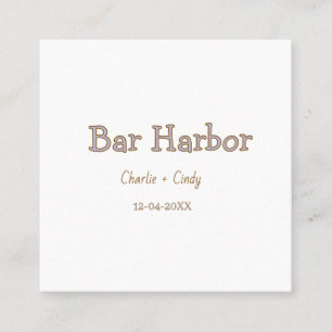 Junggesellinnenabschied Bar Harbor Brautjungfer Ho Quadratische Visitenkarte