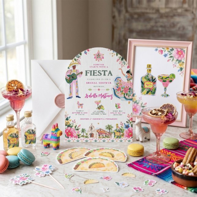 Junggesellinnenabschied beginnt mit einer Fiesta  Einladung (Von Creator hochgeladen)