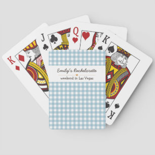 Junggesellinnenabschied Blau Gingham-Muster Spielkarten