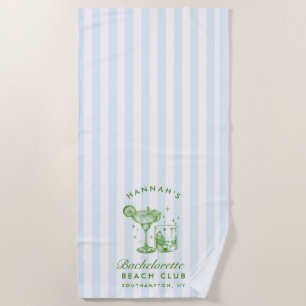 Junggesellinnenabschied Blau & Grün Retro Moderne Strandtuch