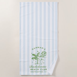 Junggesellinnenabschied Blau & Grün Retro Moderne Strandtuch