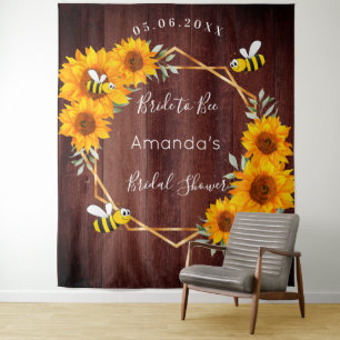 Junggesellinnenabschied Braut Biene Sonnenblumen r Wandteppich