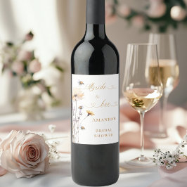 Junggesellinnenabschied Braut in spe Wildblumen El Weinetikett