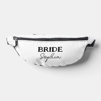 Junggesellinnenabschied Braut Name Schwarz & Weiß Bauchtasche