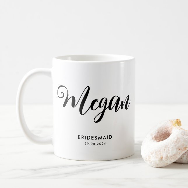 Junggesellinnenabschied Braut Tribe Modern Minimal Kaffeetasse (Mit Donut)