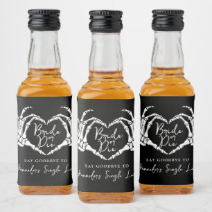 Junggesellinnenabschied Bride or Die Gothic Heart Alkoholflaschenetikett