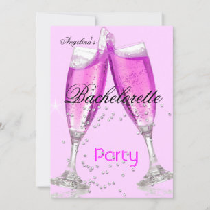 Junggesellinnenabschied Champagner rosa Einladung