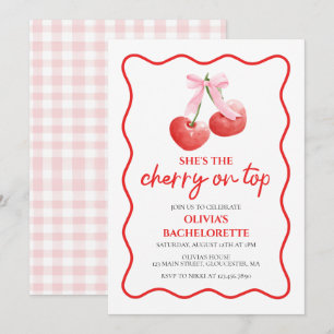 Junggesellinnenabschied Coquette Cherry on Top Einladung