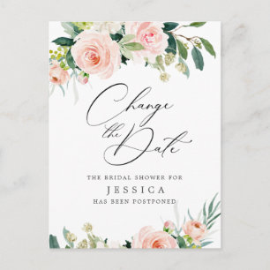 Junggesellinnenabschied Datum ändern Blush Rosa Bl Postkarte