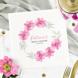 Junggesellinnenabschied Einfache rosa Wasserfarben Serviette