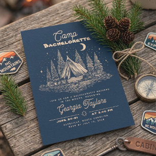 Junggesellinnenabschied-Einladung zum Campen Einladung