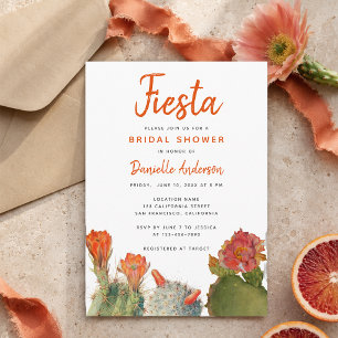 Junggesellinnenabschied Fiesta Kaktus Blumen Wasse Einladung
