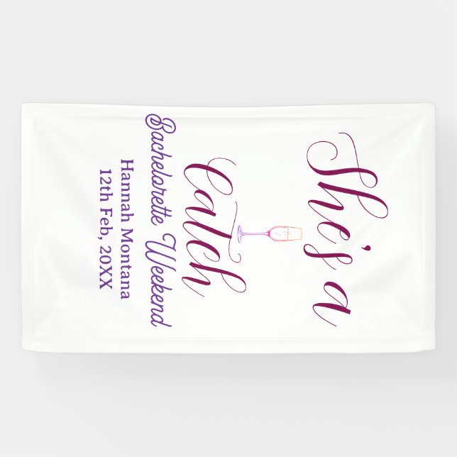 Junggesellinnenabschied Flasche Champagner Banner (Horizontal)