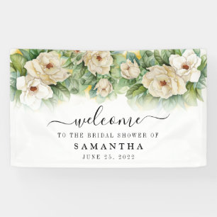 Junggesellinnenabschied Floral Weiße Magnolie Name Banner