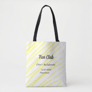 Junggesellinnenabschied Fun Club gelbe Linien Hint