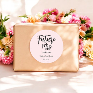 Junggesellinnenabschied Future Mrs Blush Pink Runder Aufkleber