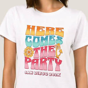 Junggesellinnenabschied Groovy Retro Wellen Brautj T-Shirt