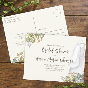 Junggesellinnenabschied Herbstblätter Hochzeitskle Postkarte