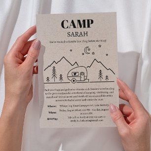 Junggesellinnenabschied im Camp und Wochenend-Itin Einladung