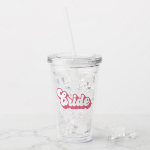 Junggesellinnenabschied im Retro-Schriftstil Pink  Acryltrinkbecher