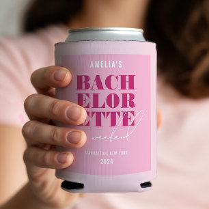 Junggesellinnenabschied in leuchtendem Rosa Dosenkühler