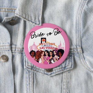 Junggesellinnenabschied in Pink Vegas Button