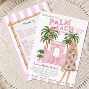 Junggesellinnenabschied Itinerary im Preppy Palm B Einladung