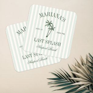 Junggesellinnenabschied Last Splash Beach Palms Rechteckiger Pappuntersetzer