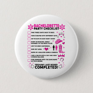 Junggesellinnenabschied Letztes Rodeo Braut Wester Button