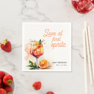 Junggesellinnenabschied Love at First Spritz Serviette