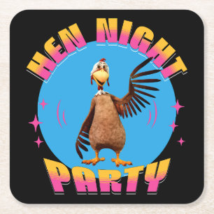 Junggesellinnenabschied Lustige Hen Night Party Rechteckiger Pappuntersetzer