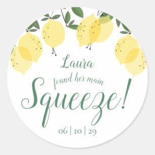 Junggesellinnenabschied Main Squeeze Lemons Runder Aufkleber