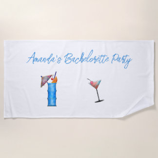 Junggesellinnenabschied Martini Punsch Whiskeyglas Strandtuch
