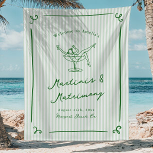 Junggesellinnenabschied Martinis & Matrimony Green Wandteppich