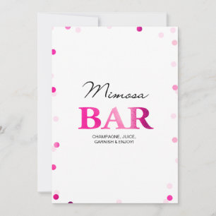 Junggesellinnenabschied Mimosa-Bar-Schild Rosa K Einladung