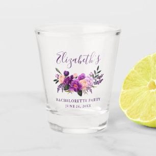 Junggesellinnenabschied mit Aquarell-Blumen in Vio Schnapsglas