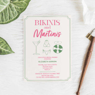 Junggesellinnenabschied mit Bikinis und Martinis R Einladung