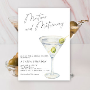 Junggesellinnenabschied mit Martinis und Hochzeit Einladung