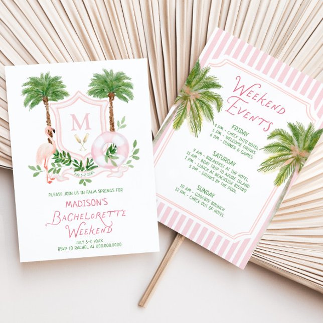 Junggesellinnenabschied mit Palm Springs Monogramm Einladung (Von Creator hochgeladen)