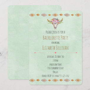 Junggesellinnenabschied mit südwestlichem Blumen-K Einladung
