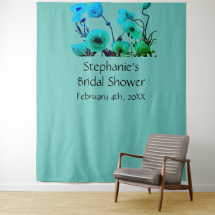 Junggesellinnenabschied-Monogramm-Name-Blumen-Neon Wandteppich