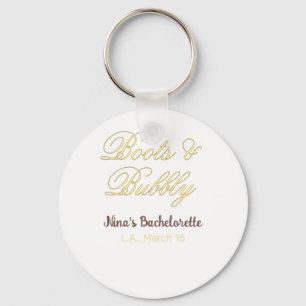 Junggesellinnenabschied-Name Boots & Bubble gelb g Schlüsselanhänger
